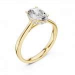 1CT Oval Cut Diamond Ring Hidden Halo In Lab Diamond
