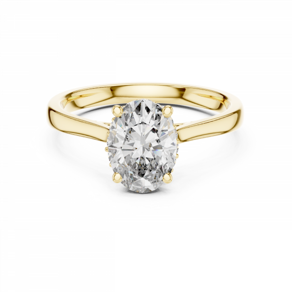 1CT Oval Cut Diamond Ring Hidden Halo In Lab Diamond