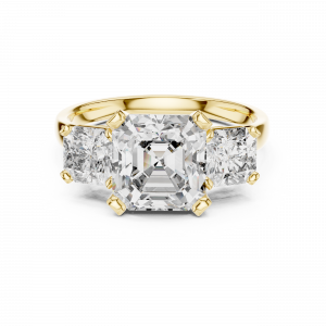 1CT Emerald Cut Three Stone Engagement Ring