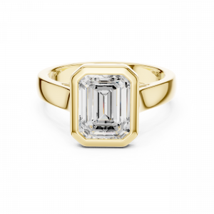 Regal Bezel Emerald-Cut Lab Grown 2CT Diamond Solitaire Ring