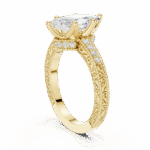 Vintage Inspired Marquise Diamond Gold Ring