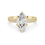 Vintage Inspired Marquise Diamond Gold Ring