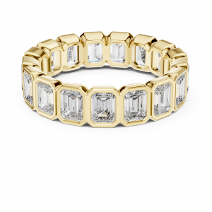 Emerald Cut Diamond Bezel Set Eternity Band