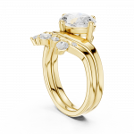 Oval Cut Diamond Set with Round Diamond Band