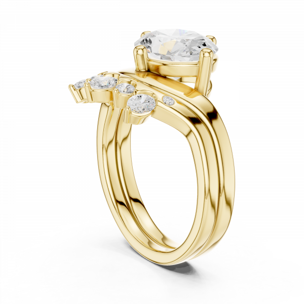 Oval Cut Diamond Set with Round Diamond Band