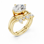 Oval Cut Diamond Set with Round Diamond Band
