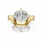 Oval Cut Diamond Set with Round Diamond Band