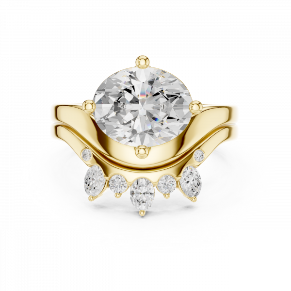 Oval Cut Diamond Set with Round Diamond Band