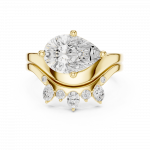 Pear Cut Diamond Bridal Set with round Diamond Enhancer