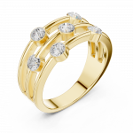 Elegant Gold Multi-Row Diamond Ring