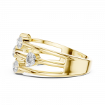 Elegant Gold Multi-Row Diamond Ring