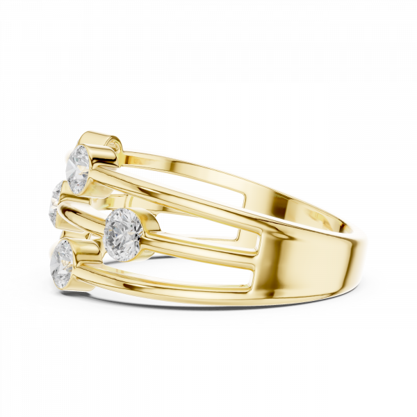 Elegant Gold Multi-Row Diamond Ring