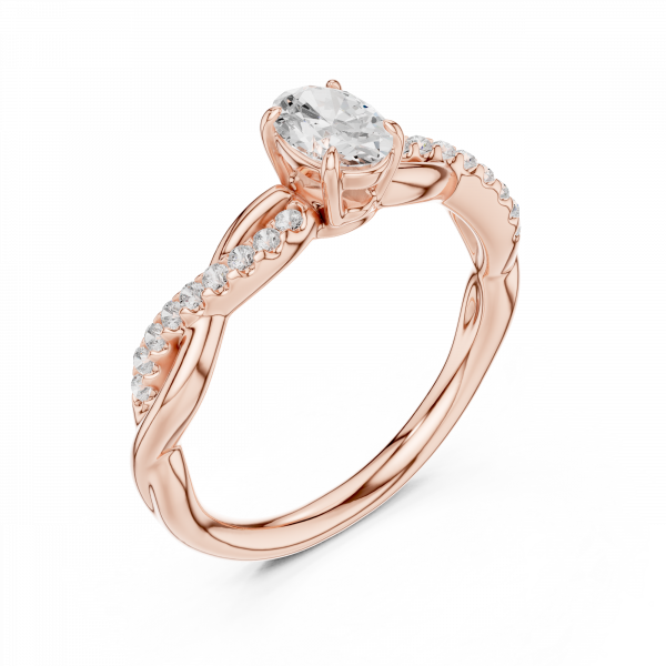 Eternal Knot Oval Diamond Engagement Ring In Lab Grown Diamond
