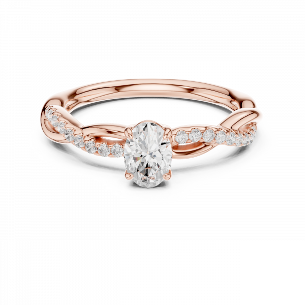 Eternal Knot Oval Diamond Engagement Ring In Lab Grown Diamond