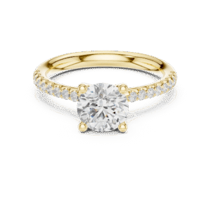 Exquisite Gold Engagement Ring with Lab Diamond