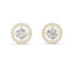Exquisite Hand-Crafted Halo Diamond Stud Earrings