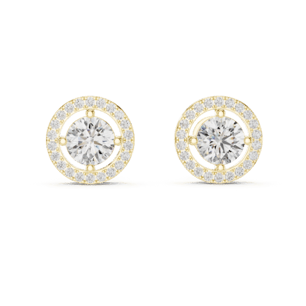 Exquisite Hand-Crafted Halo Diamond Stud Earrings