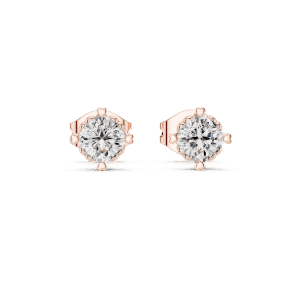 The Luxe Solitaire Collection Gold Diamond Studs
