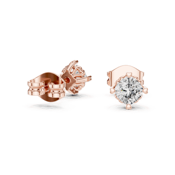 The Luxe Solitaire Collection Gold Diamond Studs