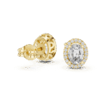 Dazzling Halo Oval Diamond Earrings