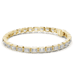 Bezel Set Emerald Cut Diamond Bracelet