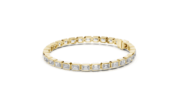 Bezel Set Emerald Cut Diamond Bracelet
