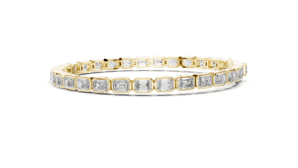 Bezel Set Emerald Cut Diamond Bracelet