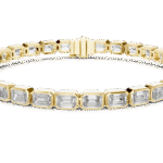 Bezel Set Emerald Cut Diamond Bracelet