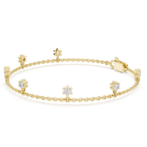 Gold Floating Diamond Chain Bracelet