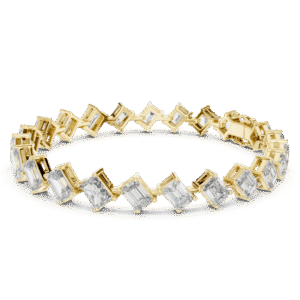 East-West Emerald Cut Diamond Bracelet