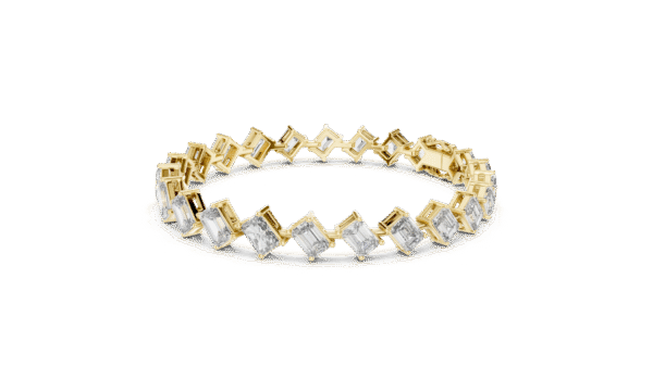 East-West Emerald Cut Diamond Bracelet
