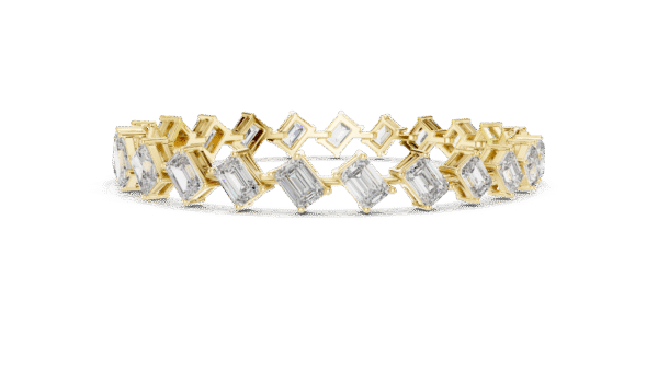 East-West Emerald Cut Diamond Bracelet