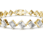East-West Emerald Cut Diamond Bracelet