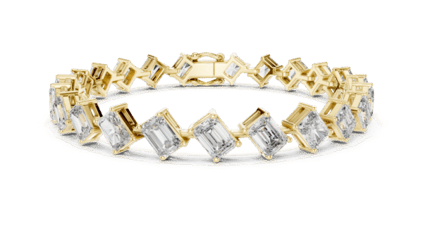 East-West Emerald Cut Diamond Bracelet