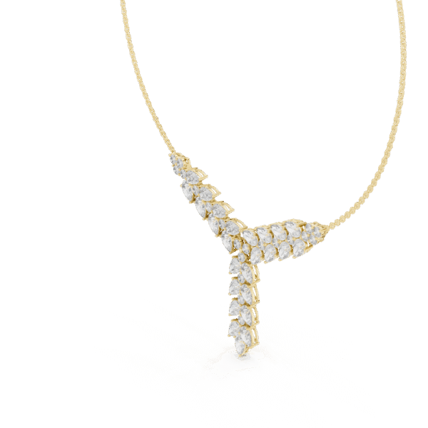 Leaf Diamond Drop Necklace