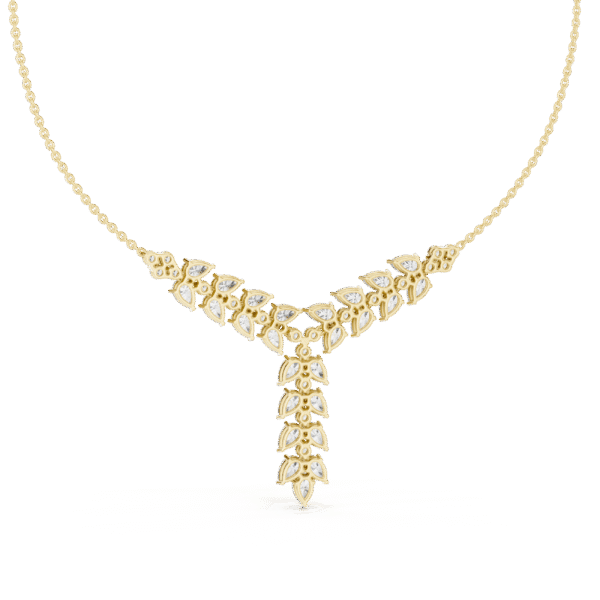 Leaf Diamond Drop Necklace
